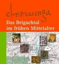 Broschüre über Brigachtal im frühen Mittelalter. Weiße Schrift auf orangenem Hintergrund. Unten eine Karte mit verschiedenen Kunstwerken.
